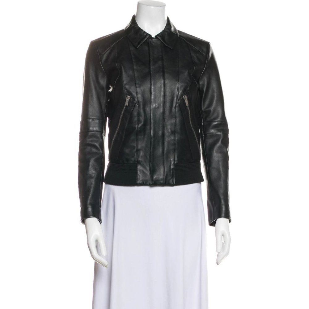 NEW Saint Laurent Lamb Leather Biker Jacket Black Size XS